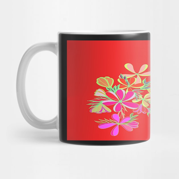 Psycho Flowers on Red by CATiltedArt